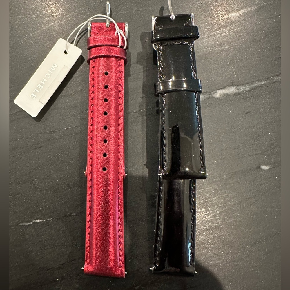 Pair of Michele Leather Watch Bands